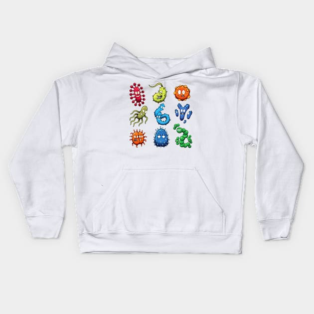 Viruses and Mircobes Kids Hoodie by TheMaskedTooner